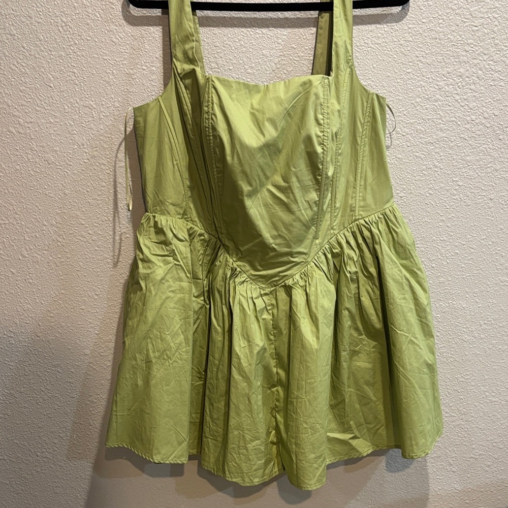 Fashion Nova Olive Lace-Up Dress